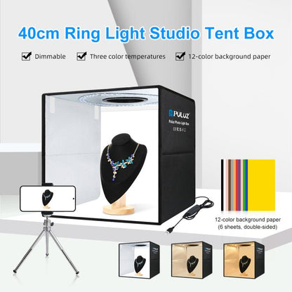 PULUZ Caja de Luz Fotográfica 40 cm Brillo Ajustable
