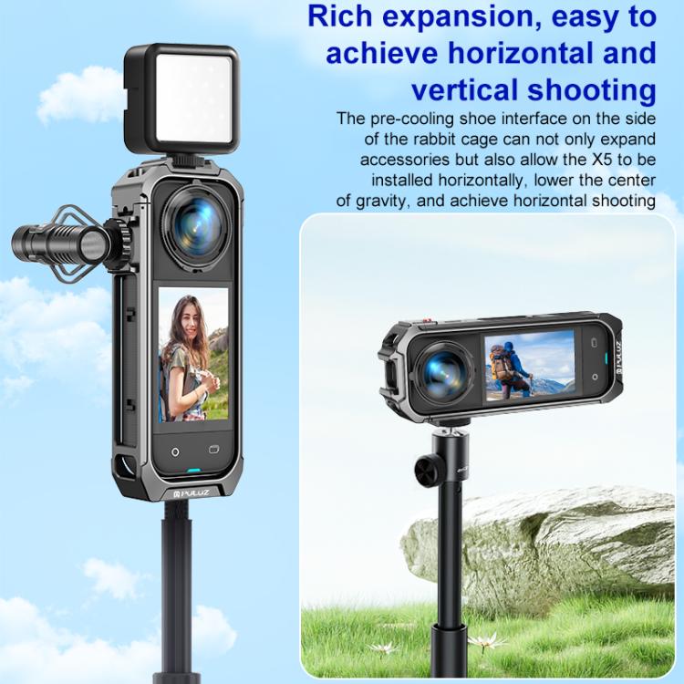 Insta360 X4 Jaula Protectora Acero Aluminio Base Magnética