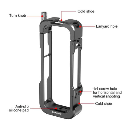 PULUZ Insta360 X4 Carcasa Protectora de Metal Aluminio CNC
