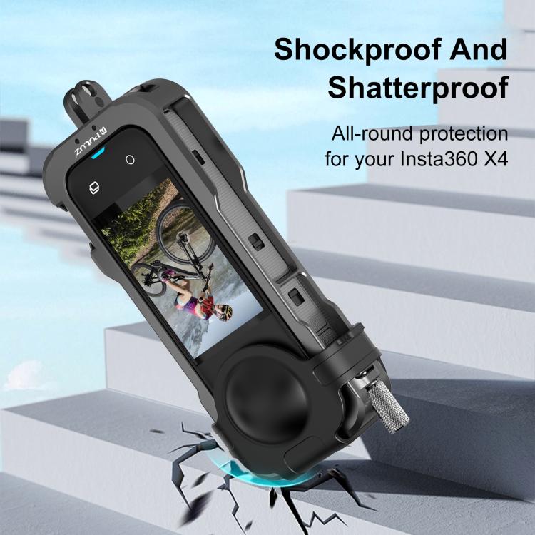 PULUZ Insta360 X4 Carcasa Protectora de Metal Aluminio CNC