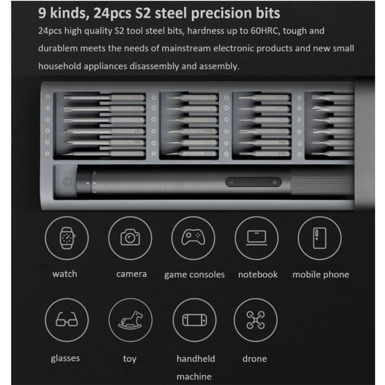 Xiaomi Mijia 25 en 1 Kit de Destornillador Eléctrico Magnético, Motor de 200 RPM y Batería Recargable