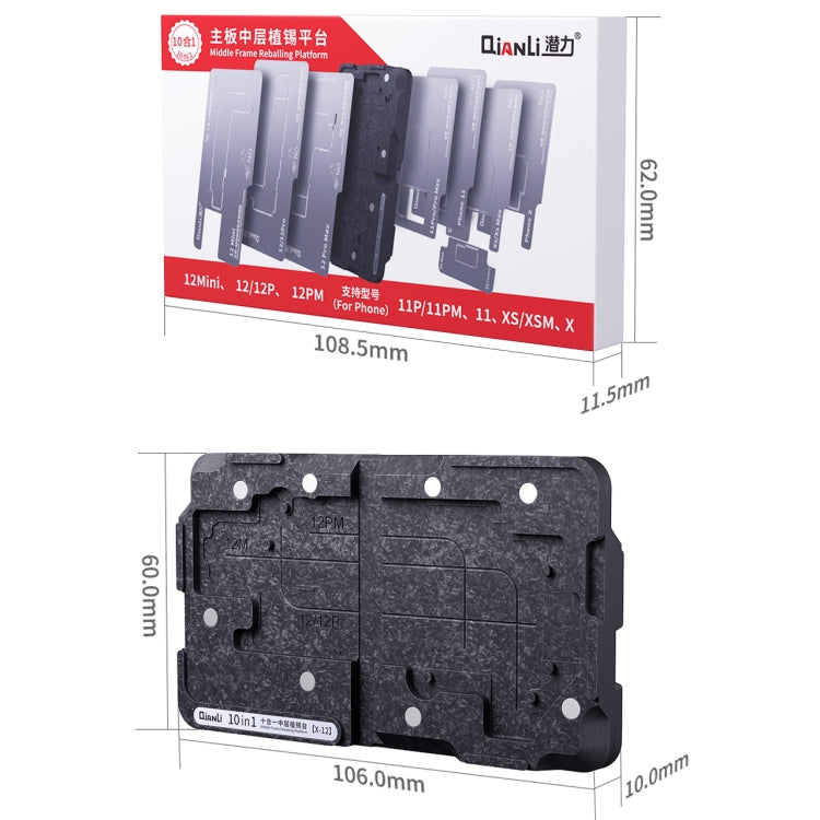 Qianli 10 en 1 Plataforma Reballing Marco Medio Precisa