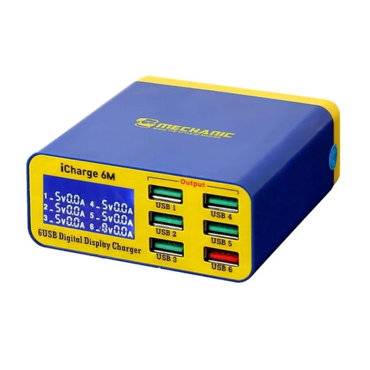 Icharge 6M QC3 Cargador Inteligente USB C LCD Enchufe UE