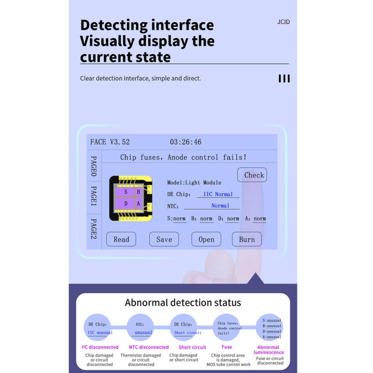JC F2 Módulo De Matriz De Puntos Para iPhoneX 12 Prueba DOT