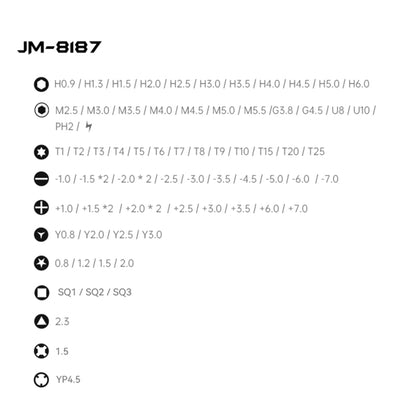JAKEMY JM-8187 Juego Destornilladores Magnéticos 83 En 1 Ideal para Reparaciones