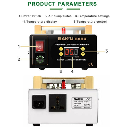 BAKU BK-948D Separador de Panel Táctil LCD al Vacío 500 W 110 V