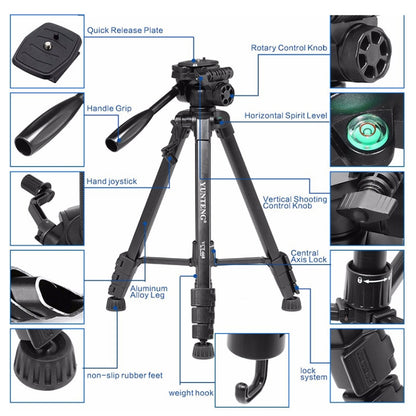 Yunteng VCT-668 Trípode de Aluminio con Cabezal 360°