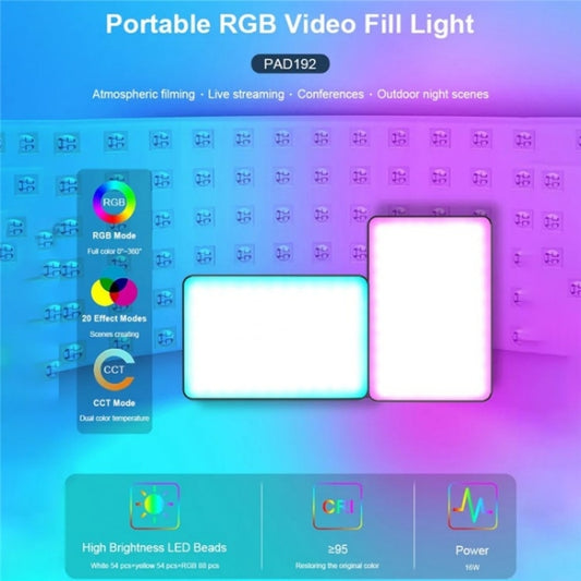 VLOGLITE PAD192RGB Luz De Relleno RGB 360° Para GoPro DSLR