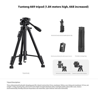 YUNTENG VCT-669 Trípode para Smartphone Altura Ajustable