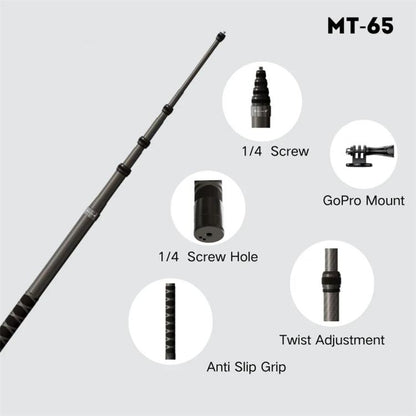JMARY MT-65 Monopodo Selfie Stick 3m Fibra de Carbono