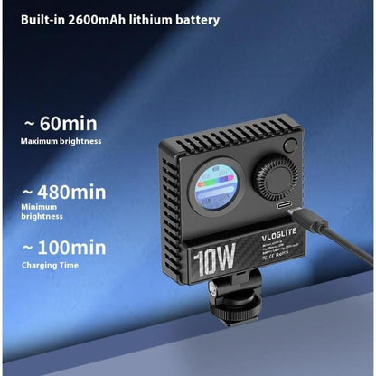 VLOGLITE K10RGB Luz Cámara LED 20 Modos Dinámicos Portátil