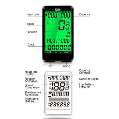 SUNDING SD-577C ordenador de ciclismo retroiluminación LCD impermeable cronómetro inalámbrico MTB bicicleta odómetro cronómetro velocímetro de bicicleta