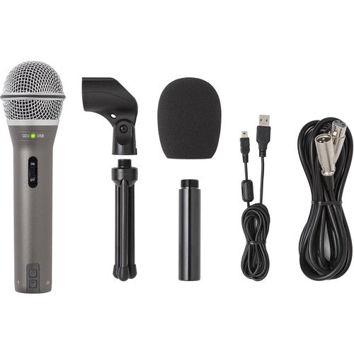 Samson Q2U Micrófono Dinámico USB XLR para Podcast con Auriculares Cerrados