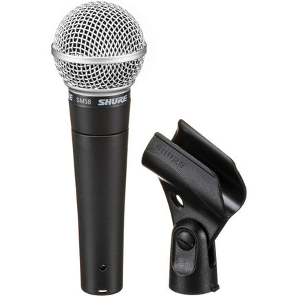 Shure SM58 Micrófono Dinámico Cardioide Kit con Soporte y Cable XLR