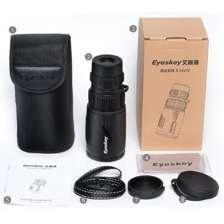 Eyeskey 8-24X42 Telescopio Zoom Monocular Portátil