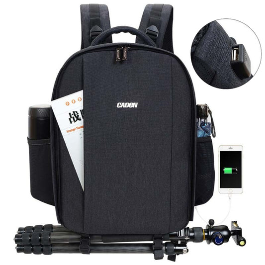 CADeN D10 USB SLR Bolsa Para Cámara Impermeable Negra