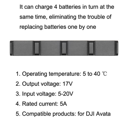 DJI Avata Cargador DJI Avata Battery Charger Carga 4 Baterías Simultáneamente
