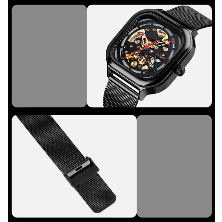 SKMEI 9184 Reloj Mecánico Automático Tourbillon Cuadrado