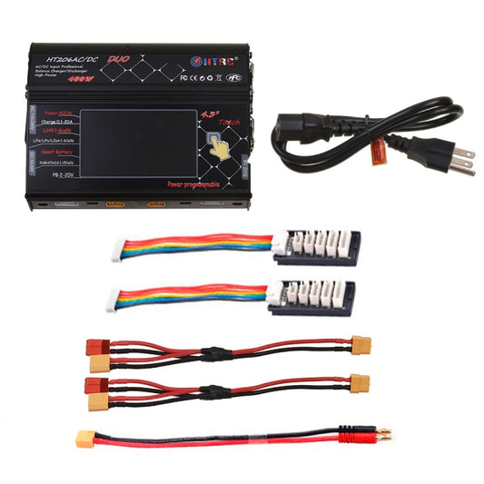 HTRC HT206ACDC DUO 400W Cargador de Equilibrio Inteligente Pantalla Grande