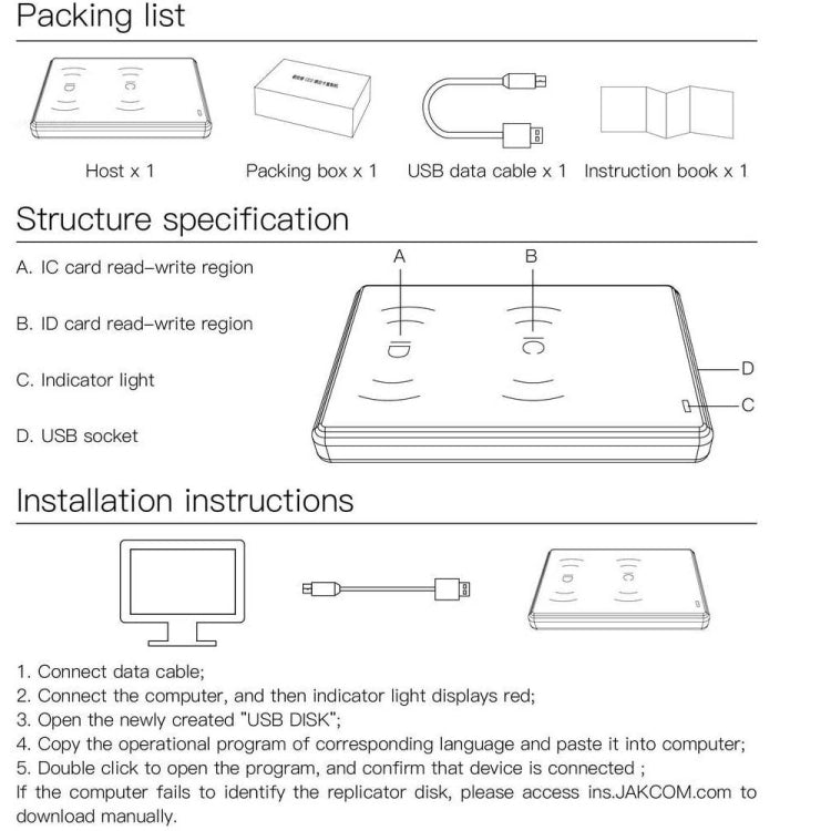 JAKCOM CD2 Lector De Tarjetas RFID ICID Copiar Tarjetas