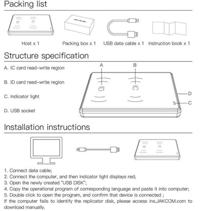 JAKCOM CD2 Lector De Tarjetas RFID ICID Copiar Tarjetas