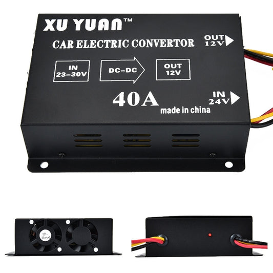 XUYUAN 480W Convertidor Buck 24V a 12V Automotriz 40A