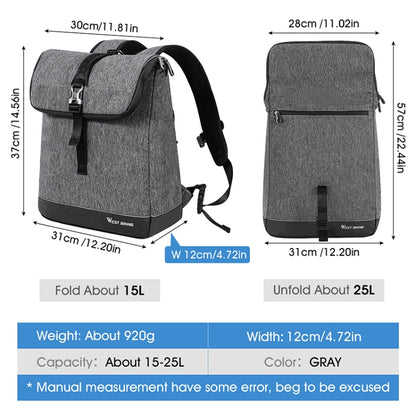 WEST BIKING YP0707259 Bolsa Estante Bicicleta Capacidad 25L