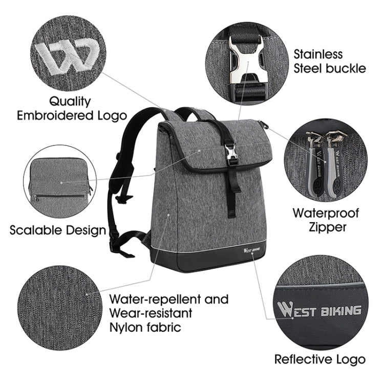 WEST BIKING YP0707259 Bolsa Estante Bicicleta Capacidad 25L