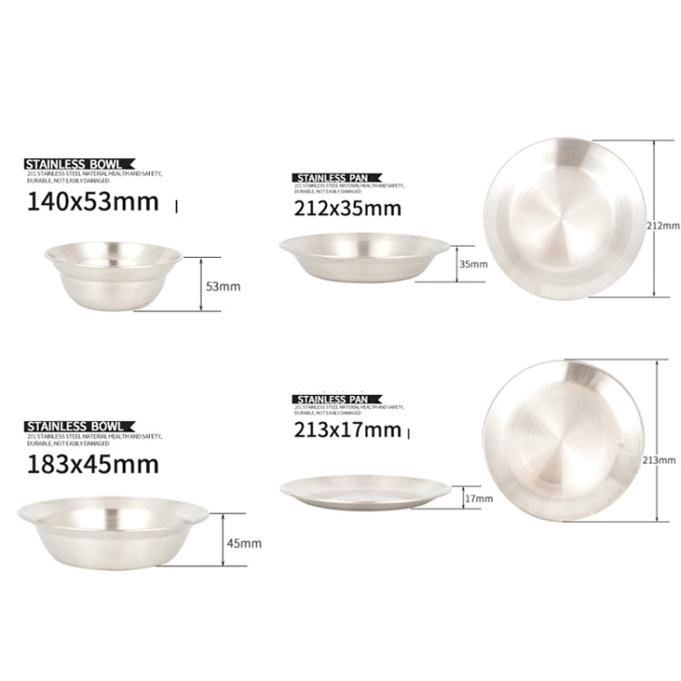 CLS Kit 16Piezas Vajilla De Acero Inoxidable Portátil