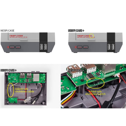 Retroflag NESPi Case Plus Caja de consola para Raspberry Pi LED de alimentación