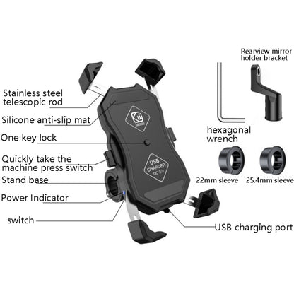 Kewig QC3.0 Soporte Móvil Para Motocicleta Carga Rápida