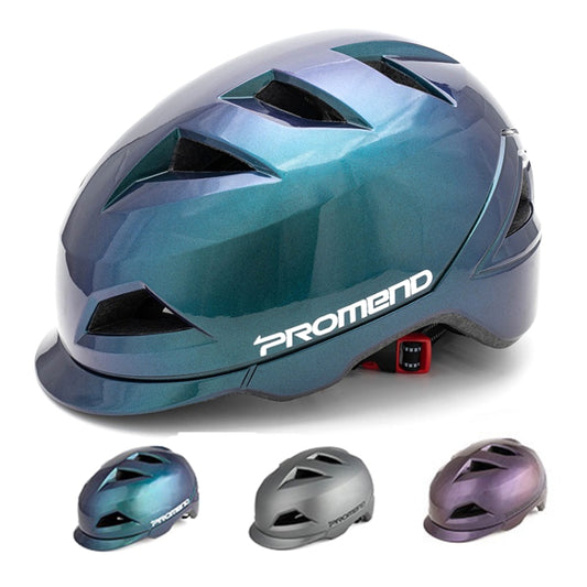 Promend 12H19 Casco Motocicleta Medio Con Luz Trasera USB