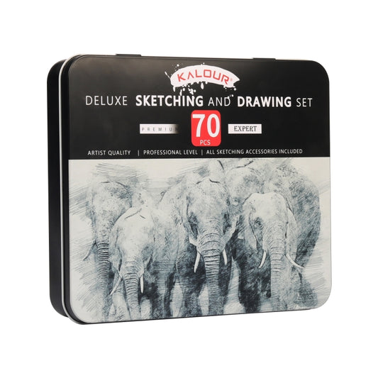 Kalour 70 en 1 Sketch Pencil Iron Box Set Estuche de Arte