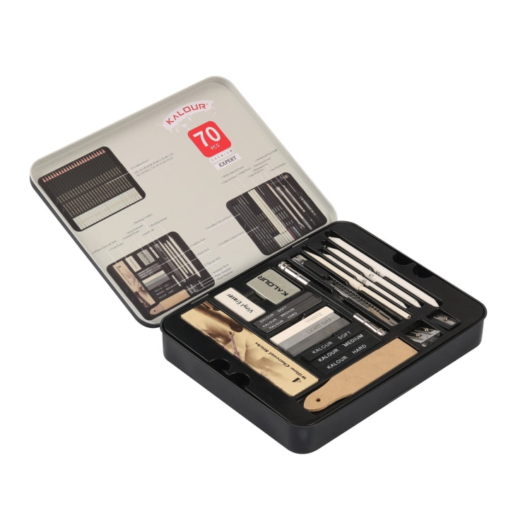 Kalour 70 en 1 Sketch Pencil Iron Box Set Estuche de Arte