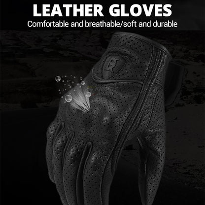 Ghost Racing GR-ST06 Guantes Moto Cuero Transpirables Pantalla Táctil