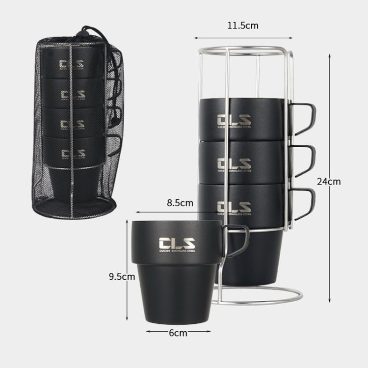 CLS 4 En 1 Taza Camping Acero 304 Doble Aislamiento
