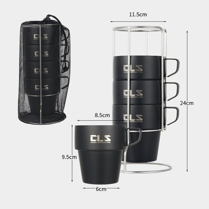 CLS 4 En 1 Taza Camping Acero 304 Doble Aislamiento