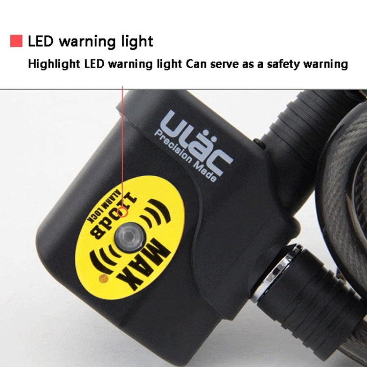ULAC AL3P Candado De Cable De Alarma110dB Para Bicicleta