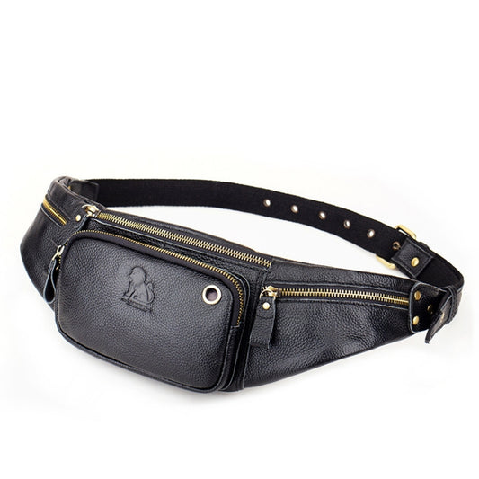 LAOSHIZI Bolso Bandolera Vintage Cuero de Vaca para Hombres con Cremallera Suave