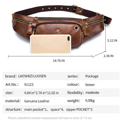 LAOSHIZI Bolso Bandolera Vintage Cuero de Vaca para Hombres con Cremallera Suave