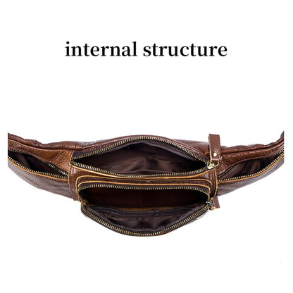 LAOSHIZI Bolso Bandolera Vintage Cuero de Vaca para Hombres con Cremallera Suave