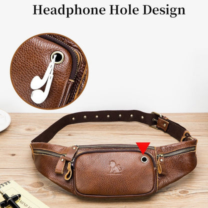 LAOSHIZI Bolso Bandolera Vintage Cuero de Vaca para Hombres con Cremallera Suave