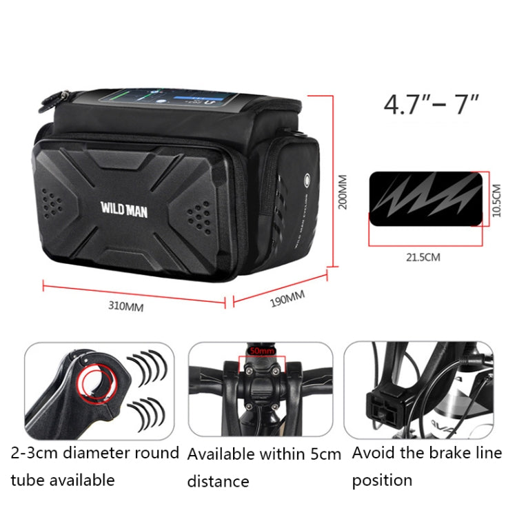 WILD MAN GS6 4L Bolsa Bicicleta Impermeable Pantalla Táctil