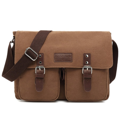 AUGUR Bolso Bandolera Lona Hombre Con Correa Ajustable