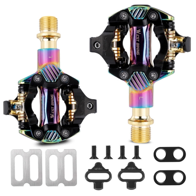 West Biking Pedales Autoblocantes MTB Aluminio Ligero Uso Dual Bloqueo