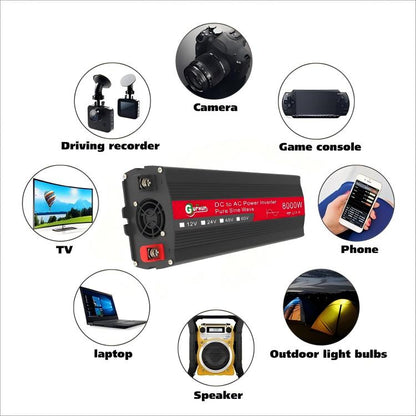 Gurxun 8000W Inversor Onda Sinusoidal 1300W Para Coche Y Hogar 50Hz
