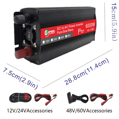 Gurxun 6000W Inversor Onda Sinusoidal Con Pantalla Digital Profesional