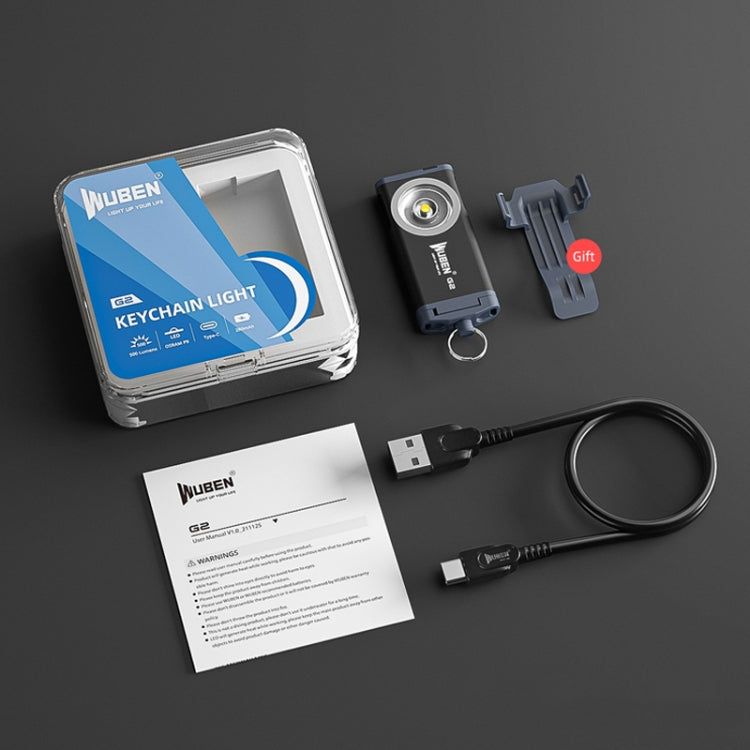 WUBEN G2 Linterna LED USB Exterior Llavero Luz Brillante