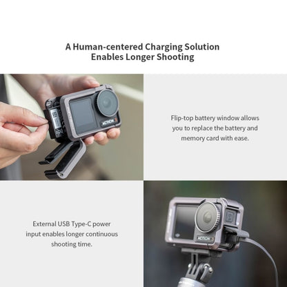 PGYTECH DJI Osmo Action 3 Marco Protector de Aleación de Aluminio