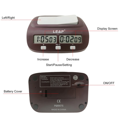 LEAP PQ9907S Reloj De Ajedrez Internacional Go Con 4 Reglas